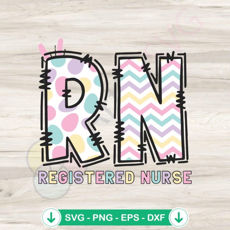 Retro RN Registered Nurse Easter SVG file for crafts