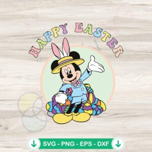 Cute Mickey Happy Easter SVG file for cutting machines