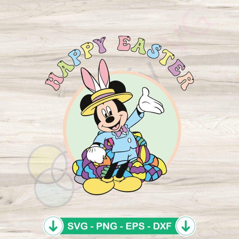 Cute Mickey Happy Easter SVG file for cutting machines