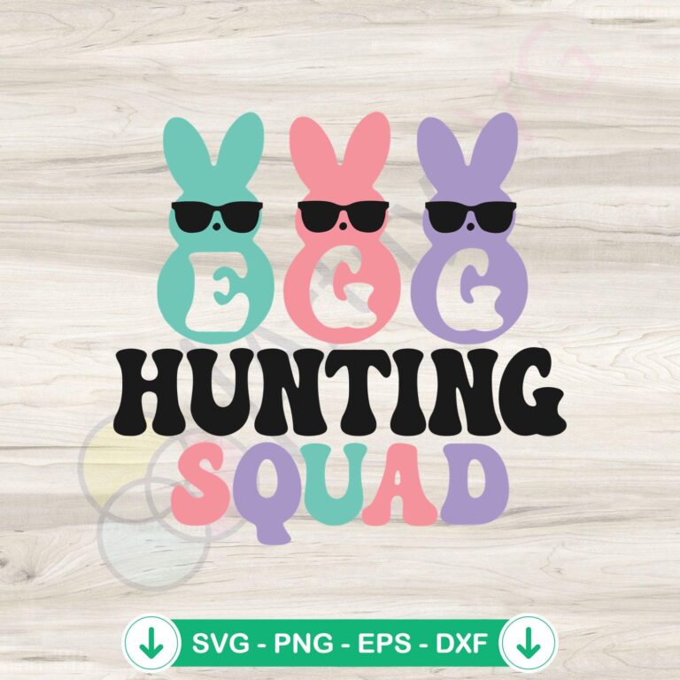 Retro Egg Hunting Squad SVG file cutting file for Easter