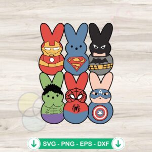 Funny Easter Day Super Heroes svg file for cutting machines