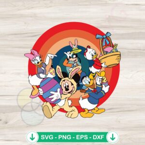 Disney Mickey And Friends Easter SVG file for Cricut cutting machine