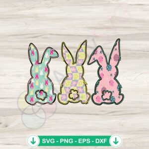 Floral Bunny Easter SVG file for Cricut cutting file