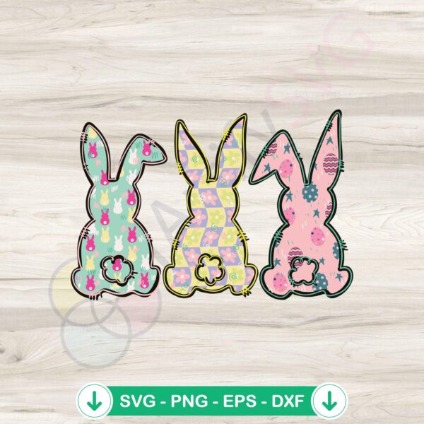 Floral Bunny Easter SVG file for Cricut cutting file