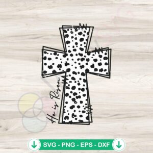 He is Risen Happy Easter Dalmatian SVG file for cutting