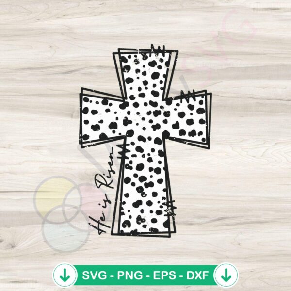 He is Risen Happy Easter Dalmatian SVG file for cutting