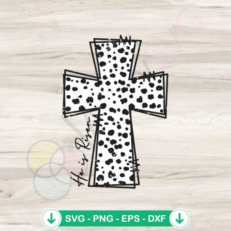 He is Risen Happy Easter Dalmatian SVG file for cutting