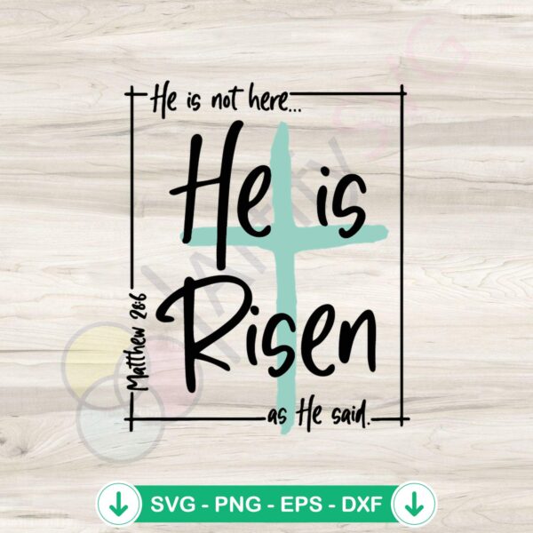 He Is Risen SVG file for Christian Easter - Cricut cutting file