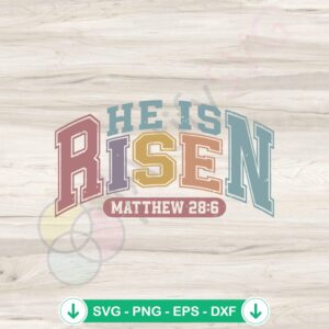 Retro He Is Risen SVG file for Easter cutting machine