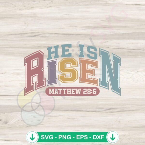 Retro He Is Risen SVG file for Easter cutting machine