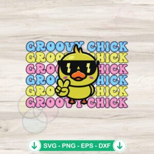 Groovy Chick SVG file for Easter day - cricut cut file