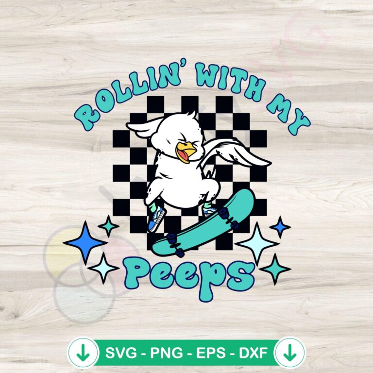 Rollin With My Peeps SVG - Funny Easter Design | Instant Download 2 Funny Easter Rollin With My Peeps SVG file for cricut
