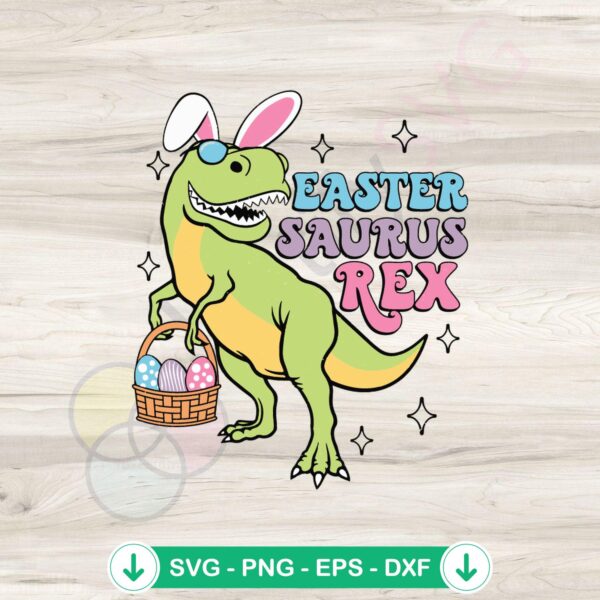Easter Saurus Rex SVG file for Cricut cutting machines