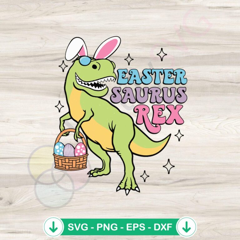 Easter Saurus Rex SVG file for Cricut cutting machines