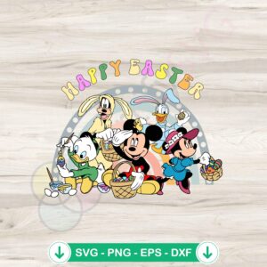 Funny Mickey Minnie Friends Easter SVG file for Cricut