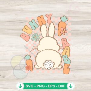 Bunny Babe Happy Easter Day svg file for cricut cutting file