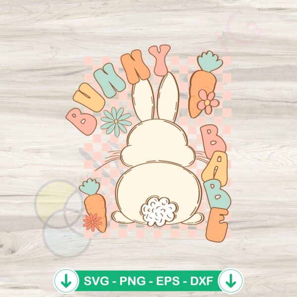 Bunny Babe Happy Easter Day svg file for cricut cutting file