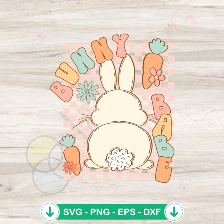 Bunny Babe Happy Easter Day SVG Files for Cricut - Easter SVG Cut Files 2 Bunny Babe Happy Easter Day svg file for cricut cutting file