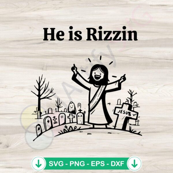 Funny He is Risen Jesus Easter SVG file for cutting machines