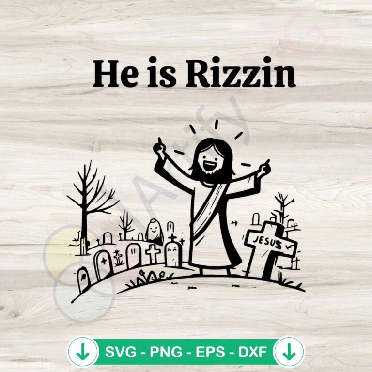 Funny He is Risen Jesus Easter SVG Instant Download - Humorous Easter SVG Design 2 Funny He is Risen Jesus Easter SVG file for cutting machines