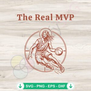 Funny Jesus Playing Basketball SVG file for Cricut