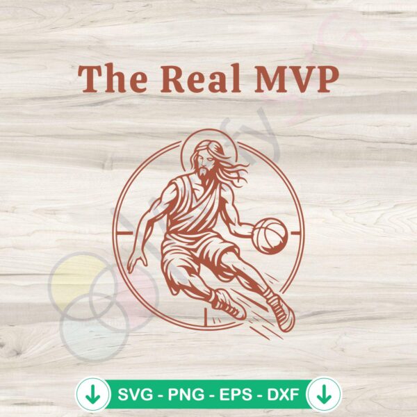 Funny Jesus Playing Basketball SVG file for Cricut