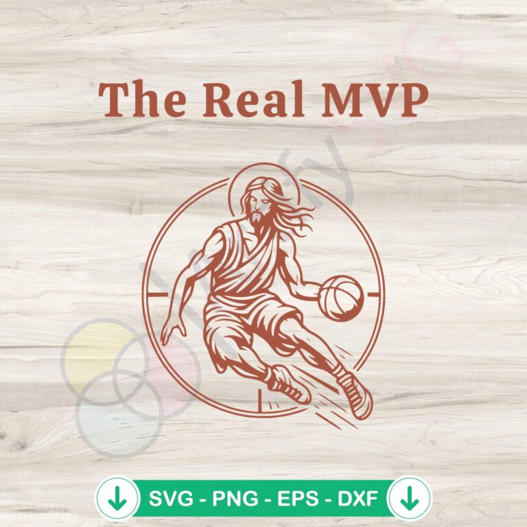 The Real MVP Funny Jesus Playing Basketball SVG Files for Cricut 2 Funny Jesus Playing Basketball SVG file for Cricut