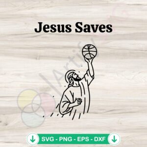 Retro Jesus Saves basketball svg file for cricut cutting