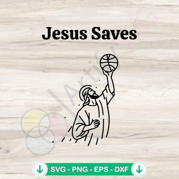 Retro Jesus Saves basketball svg file for cricut cutting