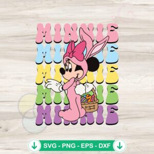 Minnie Happy Easter Bunny Mouse SVG file for cutting machines