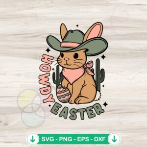 Vintage Western Howdy Easter svg file for Cricut cutting machine