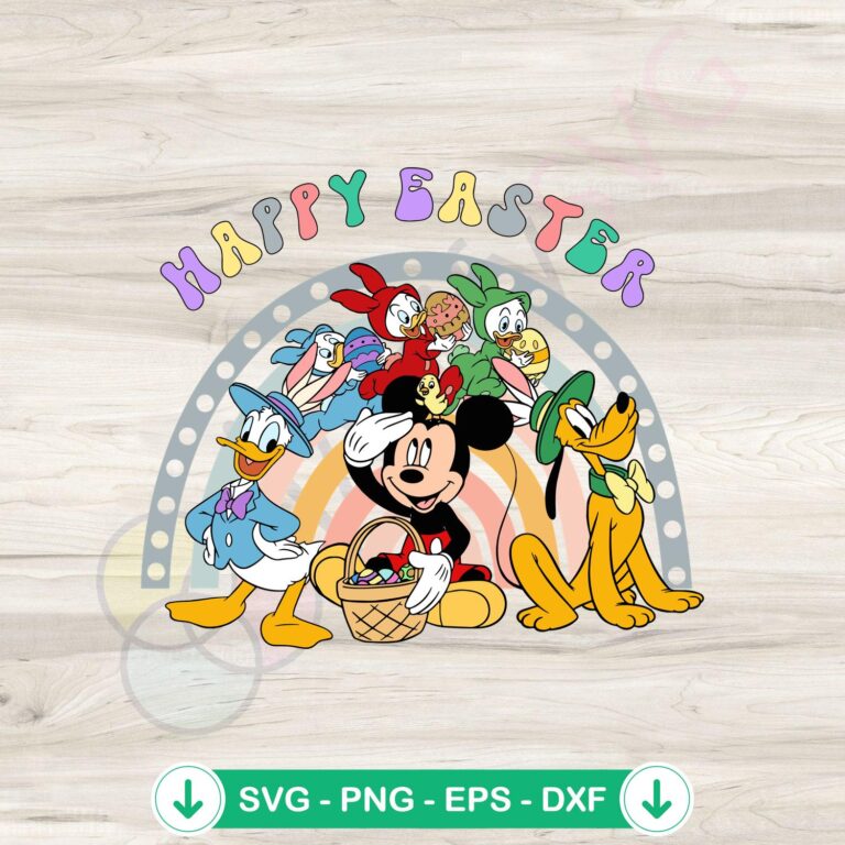 Retro Mickey Friends Happy Easter SVG Files for Cricut 2 Retro Mickey Friends Happy Easter SVG file for Cricut cutting file