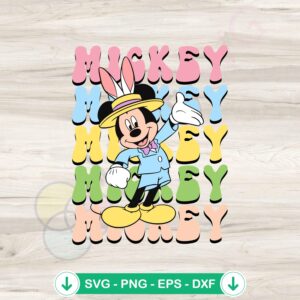 Mickey Happy Easter Bunny SVG file for Cricut cutting machine