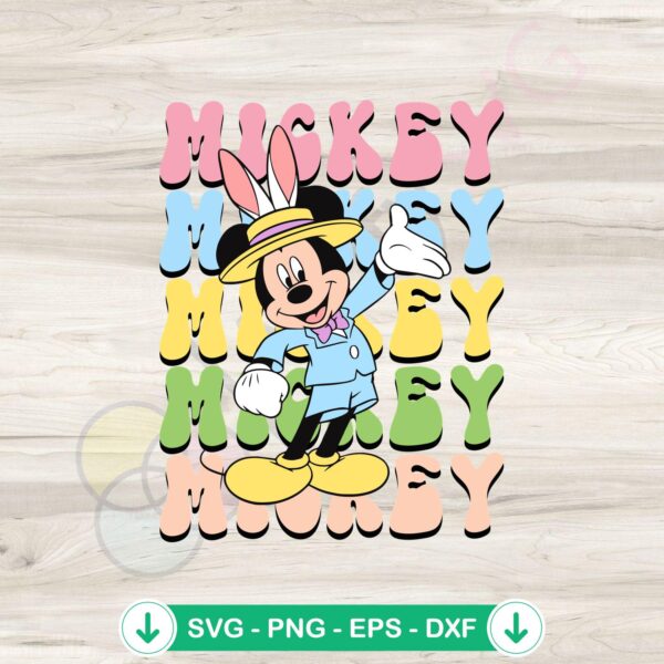 Mickey Happy Easter Bunny SVG file for Cricut cutting machine