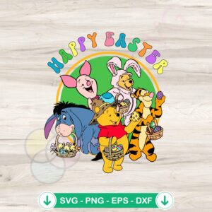Winnie The Pooh Easter SVG file for Cricut cutting machine