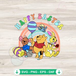 Pooh Friends Easter SVG file for Cricut cutting machine