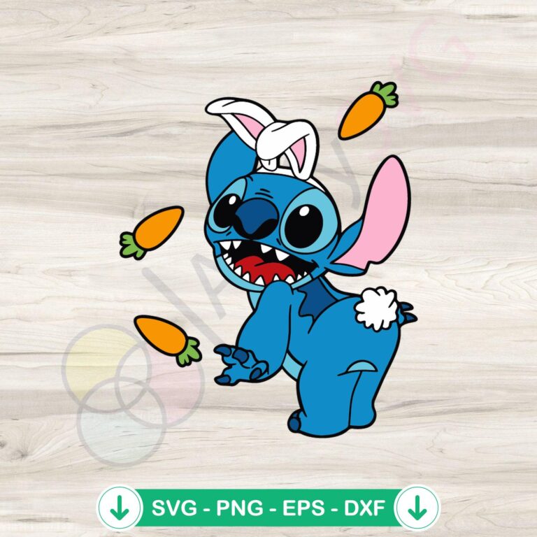 Funny Stitch Easter Peep SVG Instant Download: Playful Easter Bunny Design 2 Funny Stitch Easter Peep SVG file for Cricut cutting machine