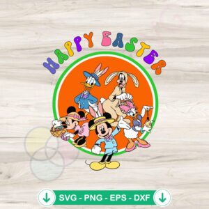 Happy Easter Mickey and Friends SVG file for cutting machines