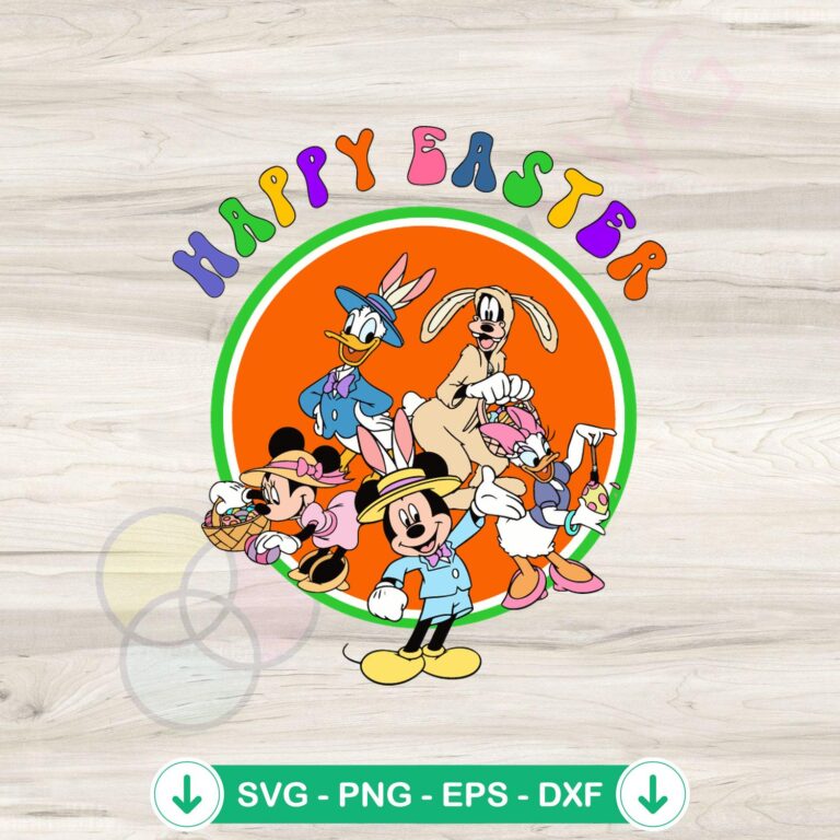 Happy Easter Mickey and Friends SVG file for cutting machines