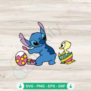 Cute Disney Stitch Easter Egg SVG file for cutting machines