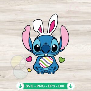 Easter Egg Stitch Bunny Vibe SVG file for Cricut cutting machine