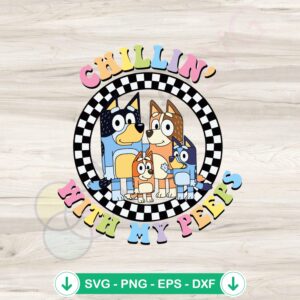 Retro Bluey Family SVG file for Cricut cutting machine