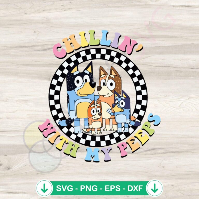 Retro Bluey Family SVG file for Cricut cutting machine