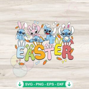 Retro Disney Lilo Stitch Easter SVG file for cutting machines
