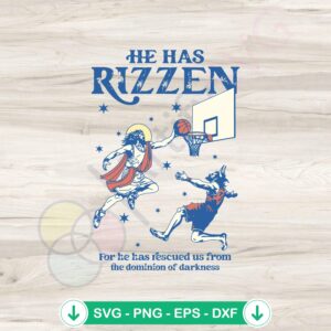 He Has Rizzen Retro Christian Meme SVG file for cutting machine