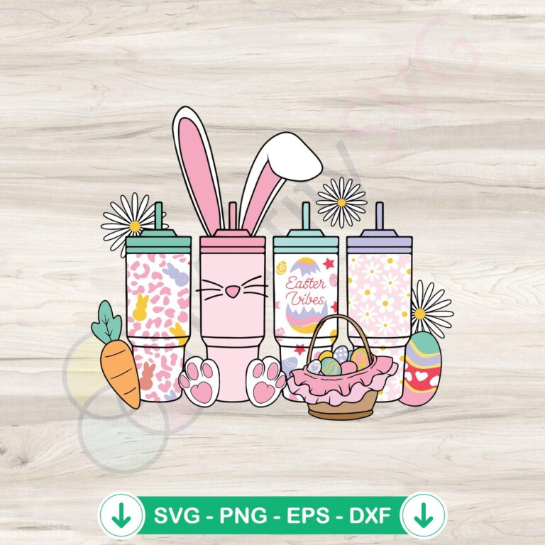 Bunny Easter Vibes SVG file for cricut cutter and DIY crafts