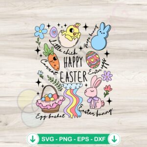 Happy Easter Little Chick Peeps Bunny SVG file for cutting machines
