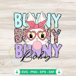 Groovy Bunny Baby Glasses SVG file for Cricut cutting machine