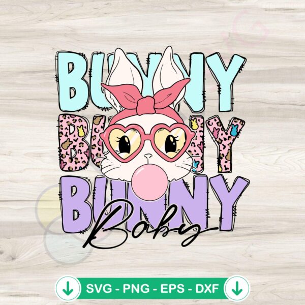 Groovy Bunny Baby Glasses SVG file for Cricut cutting machine