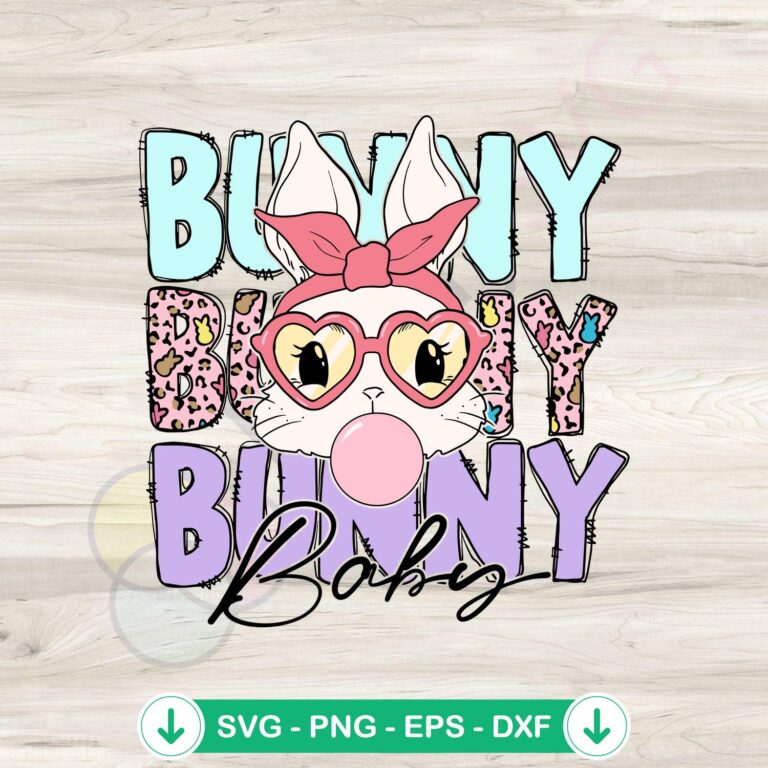 Groovy Bunny Baby Glasses SVG file for Cricut cutting machine